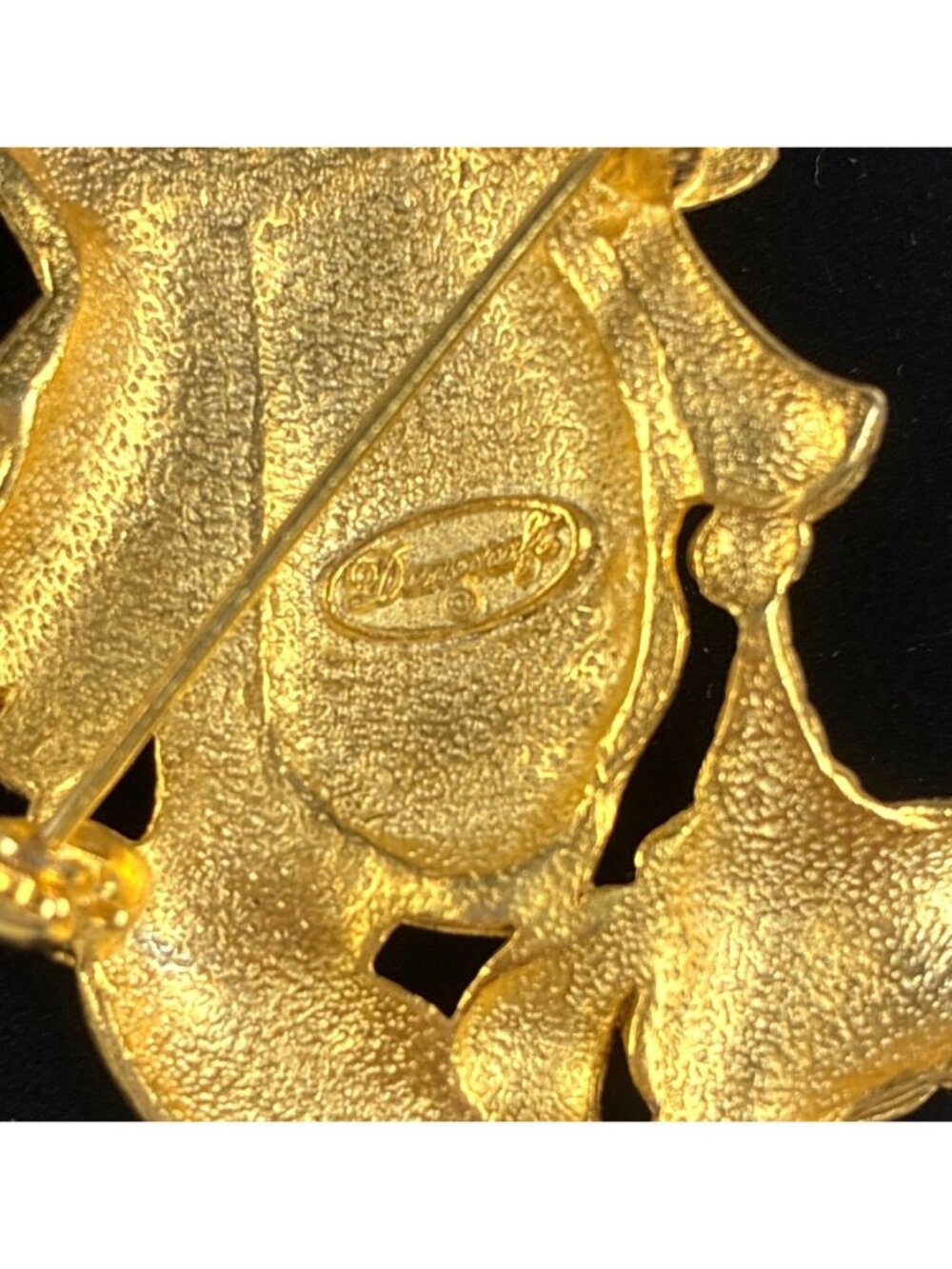 Vintage Danecraft Clown Brooch Dog Enamel Rhinestone Gold Tone Figural Pin - Picture 3 of 7